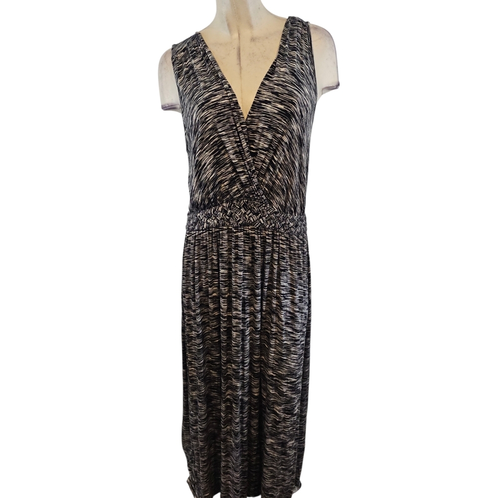 Spense Size XXL Maxi Dress Black Off White Sleeveless